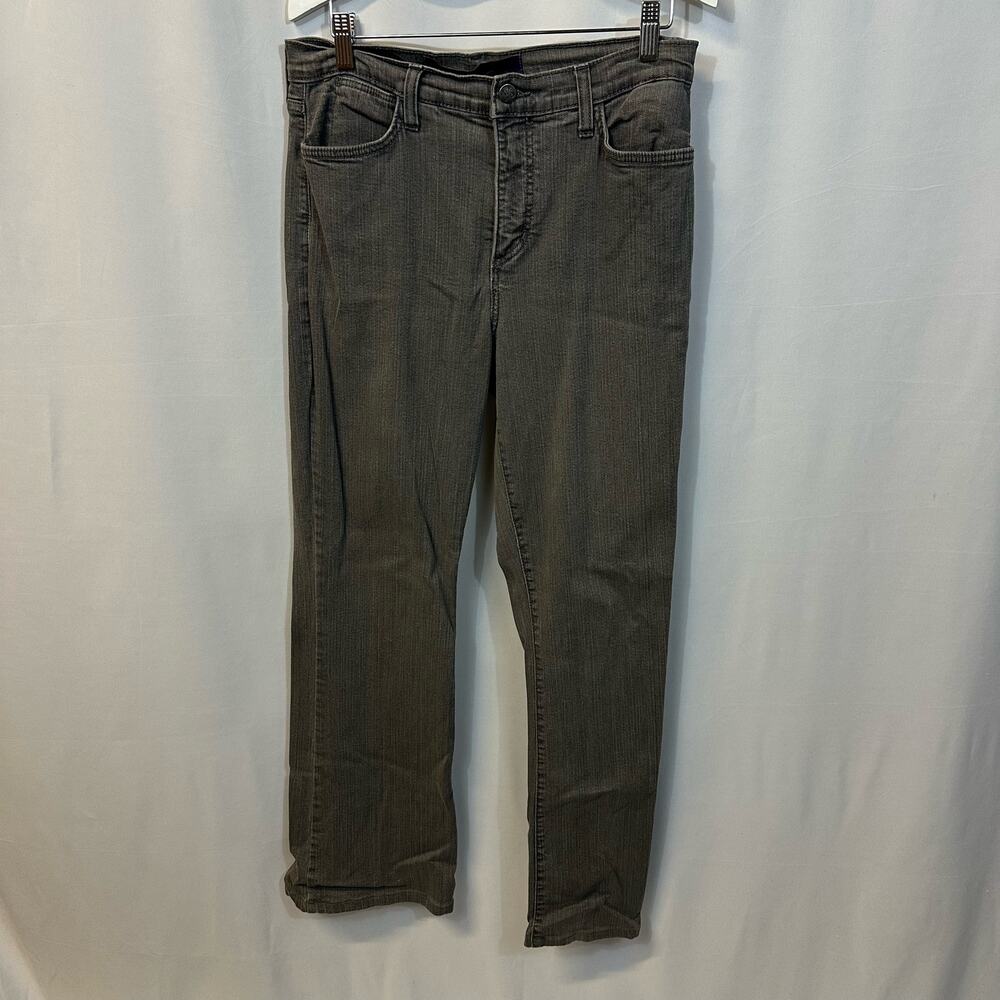 NYDJ Gray Sequin Pocket Detail Straight Leg Jeans Denim 12